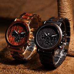 Gold Watch Men Luxury Brand Wooden Wristwatches