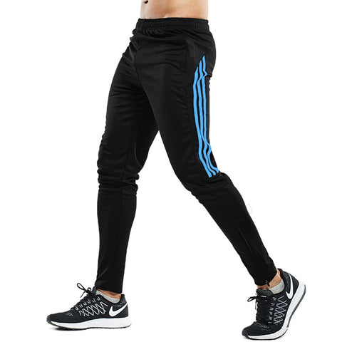 Image of Men's Sweatpants Gyms Fitness Bodybuilding Joggers Workout Trousers Zipper Football Soccer Pants Training Sport Srousers