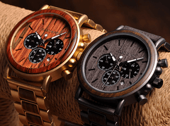 Gold Watch Men Luxury Brand Wooden Wristwatches