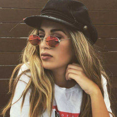 Small Oval Mirror Women Alloy Sunglasses  UV400 Eyeglasses