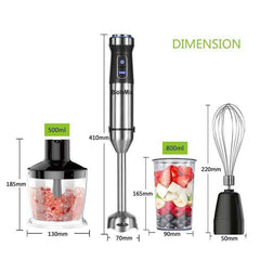4-in-1 Stainless Steel 1100W Immersion Hand Stick Blender 500ml Chopper Whisk 800ml Cup