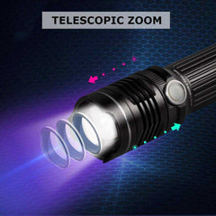 Rechargeable LED Flashlight With 4 Core P50 and 4 Colors LED Chip