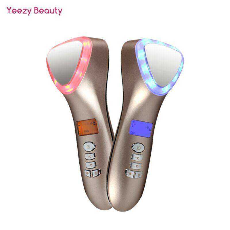 Aesthetic LED Ultrasonic Hot Cold Facial Massager Wrinkle Remover Machine