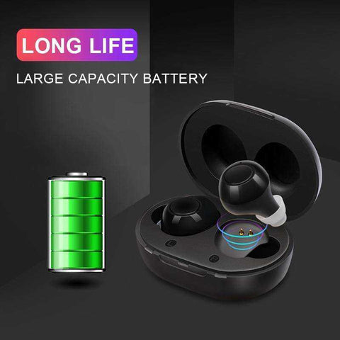 Image of Portable Sound Amplifier Adjustable Black Hearing Aid for Deafness Elderly