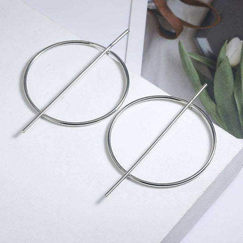 Image of Simple Fashion Minimalist Geometric Circle Earring