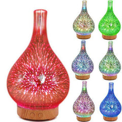 3D Glass Vase Shape Air Humidifier 7 Color Led Night Light