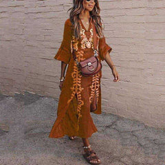 Long Print  Boho Summer Plus Size Dress