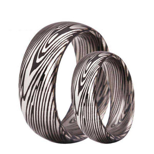 Damascus Tungsten Steel Ring Band