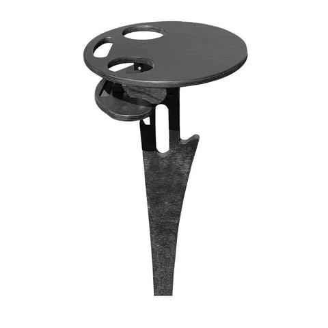 Image of Portable Beer Wine Table with Foldable Round Desktop