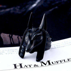 Old Egypt Ring God Style Jackal Head Amulet