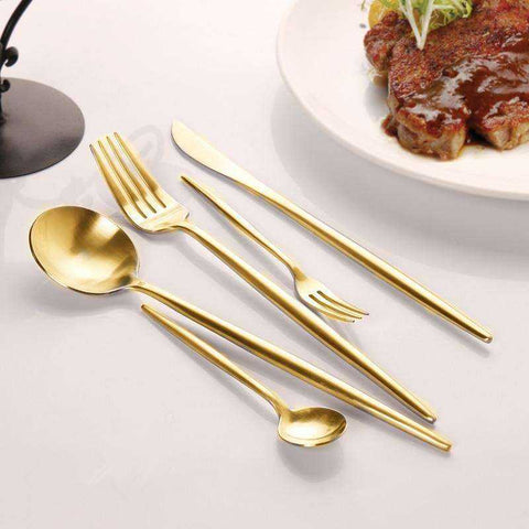 Image of Gold Stainless Steel Cutlery Set