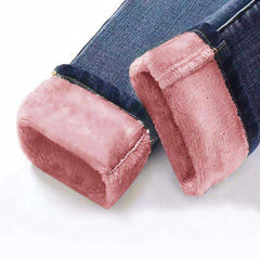 Women Warm Jean Pants