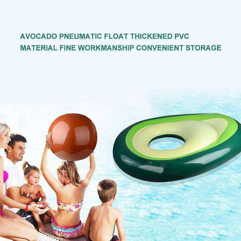 Image of Green Avocado Inflatable Swimming Pool Beach Raft Float