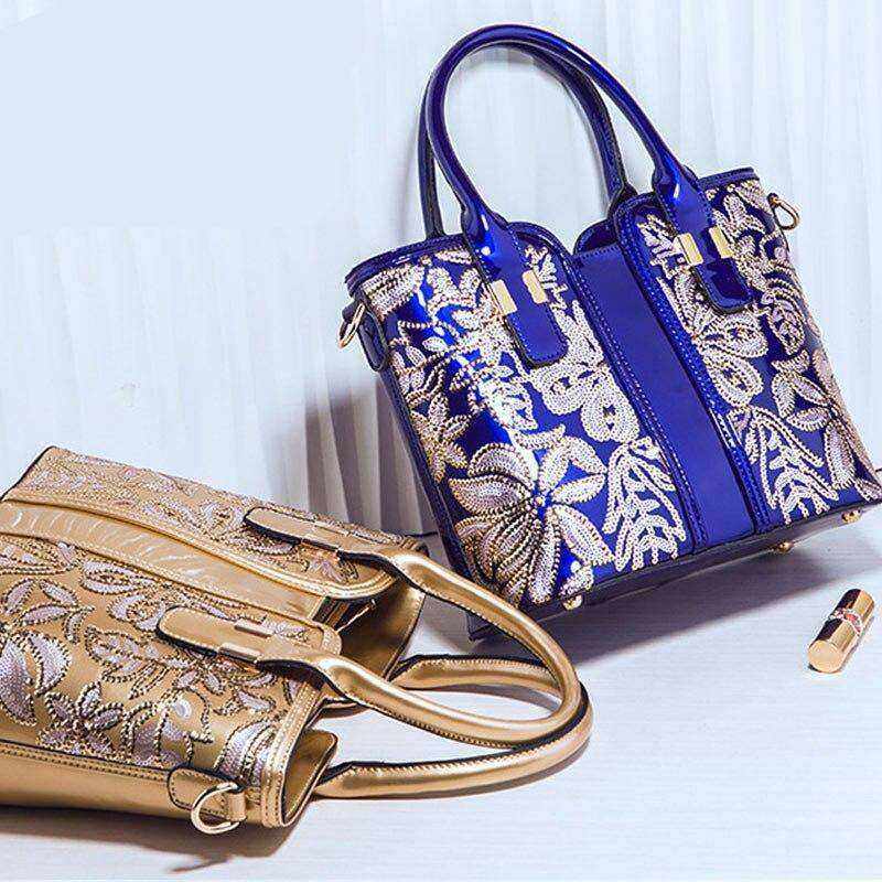 Luxury Fashion High Quality  Appliques Flower Women's Bag