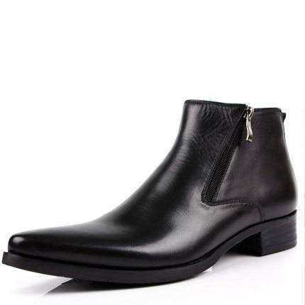 Genuine Cow Leather Black Boots