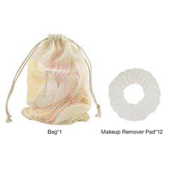 12 pcs Reusable Makeup Remover Bamboo Cotton Facial Cleansing Pad