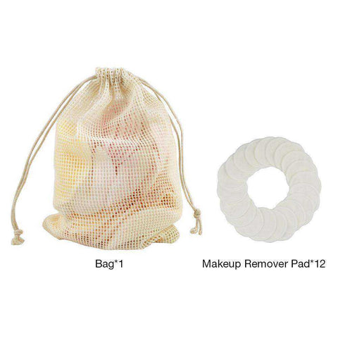 Image of 12 pcs Reusable Makeup Remover Bamboo Cotton Facial Cleansing Pad