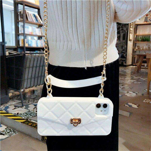 Image of Luxury Chain Necklace Handbag Card Slot Wallet Case For iPhone