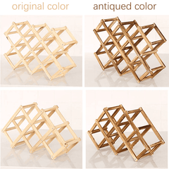 Folding Wooden Wine Bottle Rack Holder Display Shelf