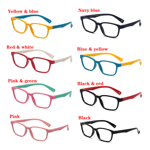 Aesthetic Bendable Anti-blue Light Silicone Children Optical Glasses