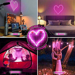 Heart Shape Neon Sign Wall Hanging Light for All Occasions Decor