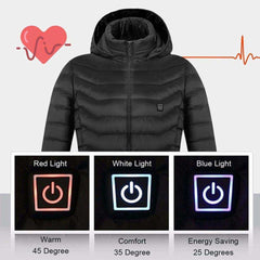 USB Electric Heated Vest Cotton Coat Camping Hiking Thermal Warmer Jacket
