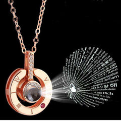 I Love You Necklace 100 Languages Projection Pendant