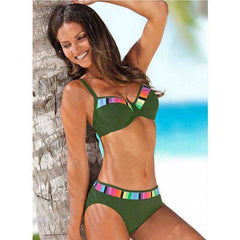 Sexy 2021 Push Up  Print  Polka Dots Plus Size Bikini Set