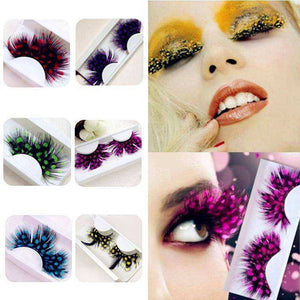 1 Pair Cosplay Feather False Eyelashes