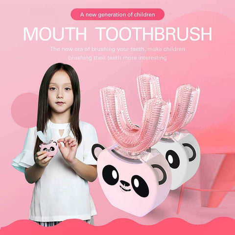Image of New Kids Smart 360 Degrees Automatic Electric Toothbrush U Shaped Head with Music for Children