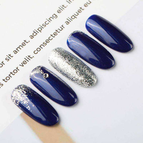 Image of Hybrid Varnishes Gel Nail Polish Set Glitter Platinum Nails Art