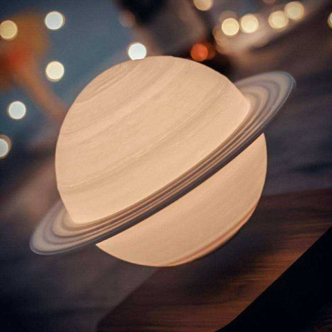 Image of Creative 3D Magnetic Levitation Moon Saturn Night Light Rotating Led Lamp