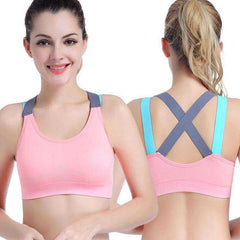 Sports Bra Full Cup Breathable Top Shockproof Cross Back