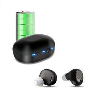 Portable Sound Amplifier Adjustable Black Hearing Aid for Deafness Elderly