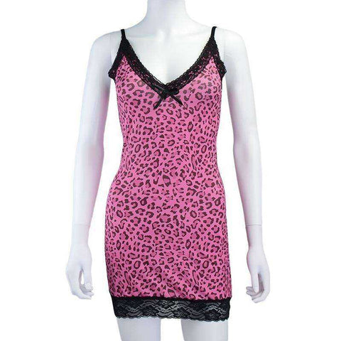 Image of Aesthetic Lace Trim Leopard Printing Party Cami Mini Dress