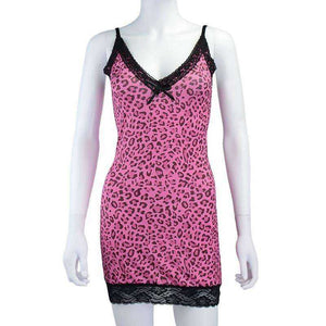 Aesthetic Lace Trim Leopard Printing Party Cami Mini Dress