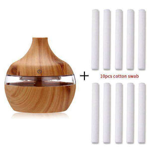 2020 Aesthetic Led Usb Essential Aroma Oil Diffuser Ultrasonic Wood Grain Air Humidifier
