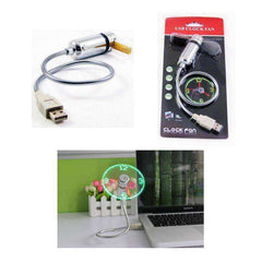 Mini Led USB Portable Clock Fan Gadgets