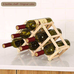 Folding Wooden Wine Bottle Rack Holder Display Shelf