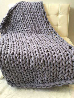 Super Soft Chunky Handmade Knitted Blanket