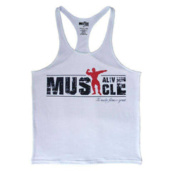 Muscle Alive Bodybuilding Tank Top Men's Cotton Muscle Shirt