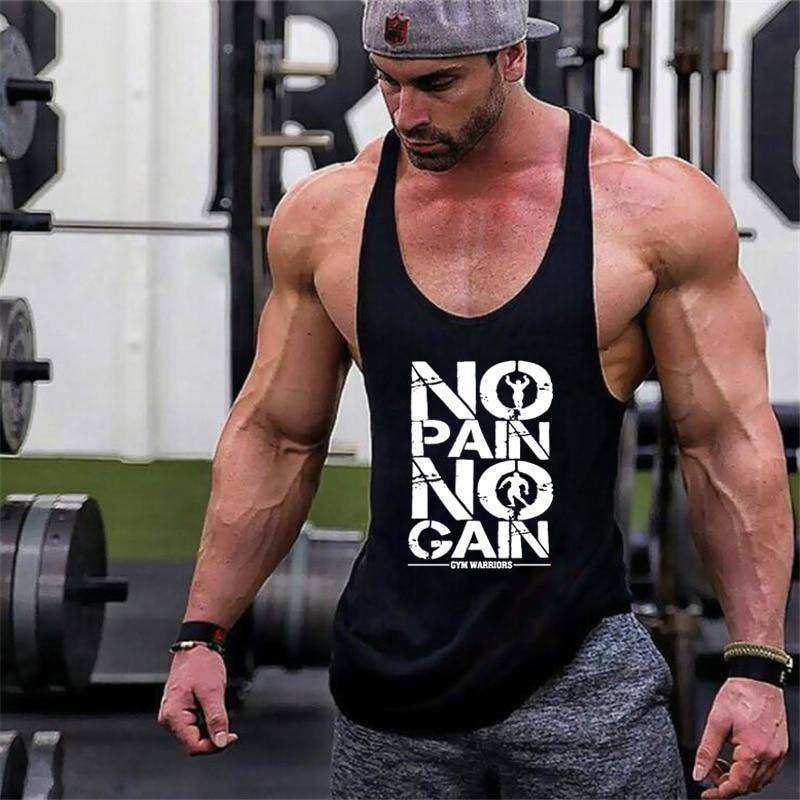 NO PAIN NO GAIN Aesthetic Tank Top Fitness Apparel Men