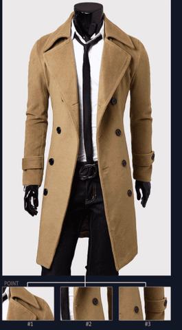 Image of Long Aesthetic Trench Coat For Men
