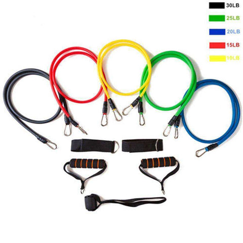 Image of Yoga Fitness Resistance Bands Pull Rope Rubber Expander Set