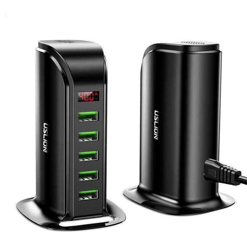 5 Port USB Charger HUB LED Display Multi USB Charging Station