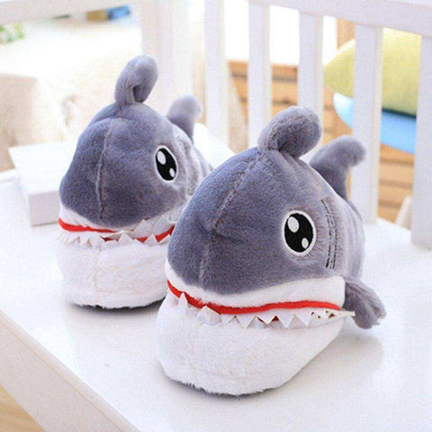 Image of Ladies Home 2020 Fashion Fuzzy Shark Slippers