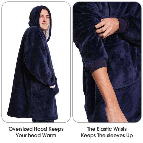Image of Winter Sherpa Blanket With Sleeves