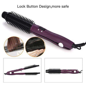 Spiral Hair Straightener And Curler Brush Iron Adjustable Temp Hair Styler