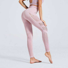 Aesthetic Sexy High Waist Breathable Yoga Pants Seamless Athletic Leggings For Women