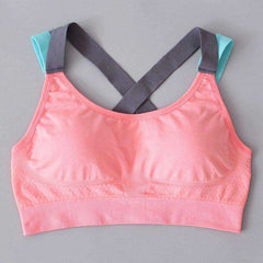 Sports Bra Full Cup Breathable Top Shockproof Cross Back